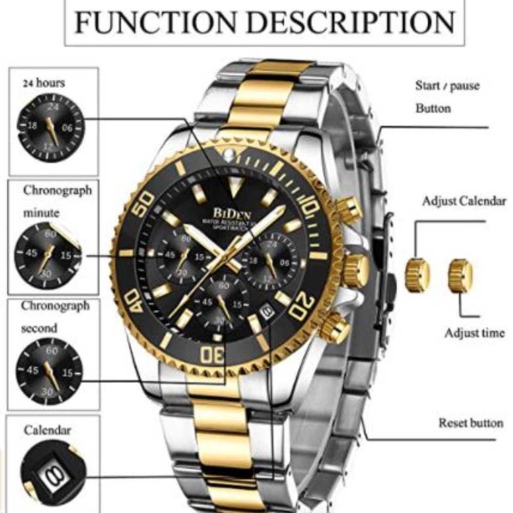 Stainless Steel Chronograph Casual Wrist Watch - Picture 5 of 6
